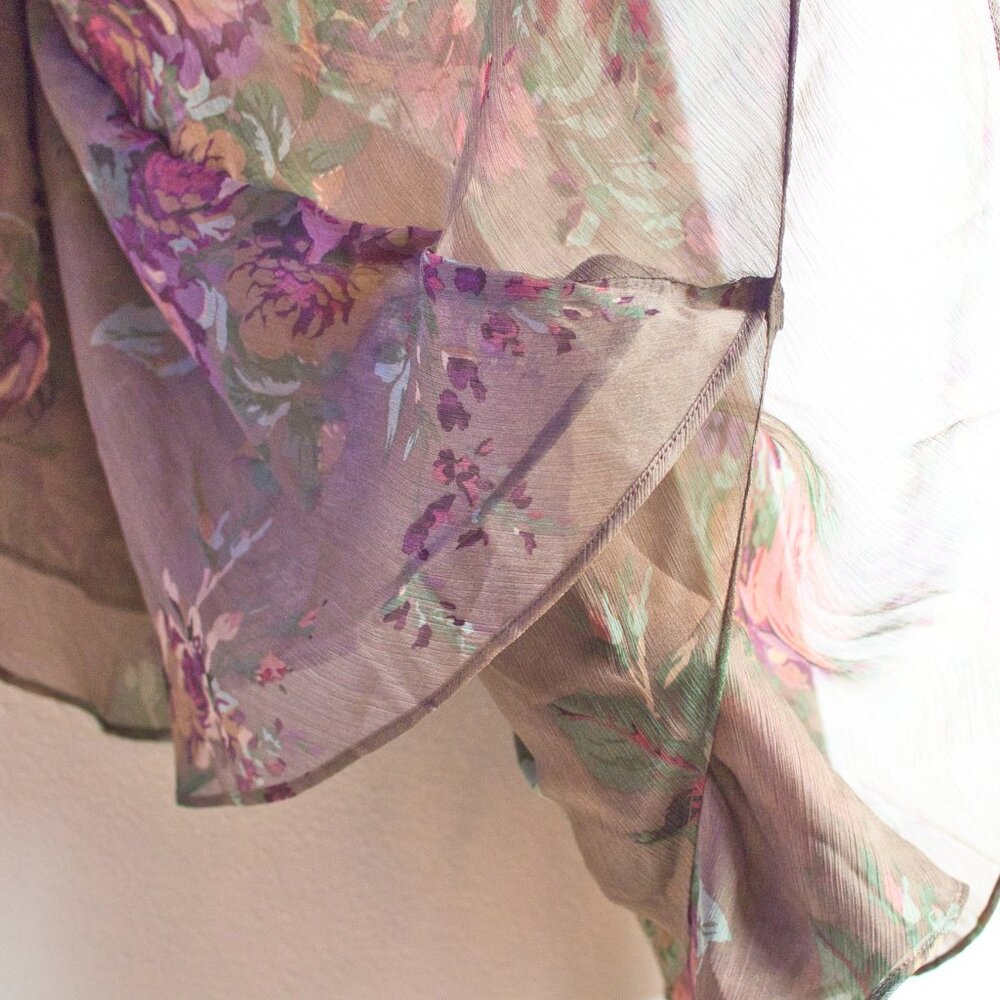 NWT Ralph Lauren Polyester Floral Midi Skirt in Earth Tones MP - Picture 5 of 9